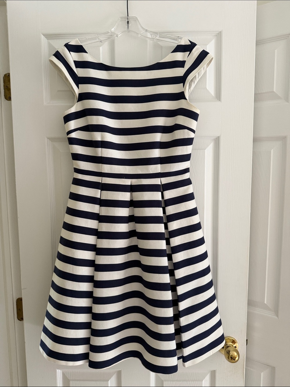 kate spade Navy and White Striped Fit-and-Flare Dress for Girls